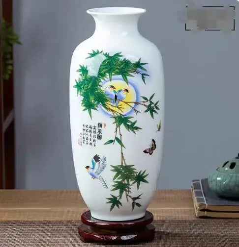 Jingdezhen Ceramic Vase Vintage Chinese Traditional Vases Home Decoration Animal Vase Fine Smooth Surface Furnishing Articles Auraveia