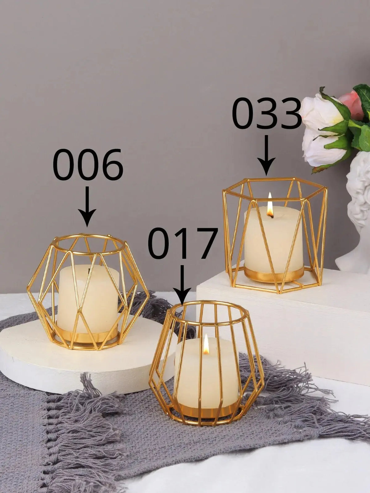 Romantic lighting setup featuring Nordic Gold Iron Candlestick perfect for special occasions and events