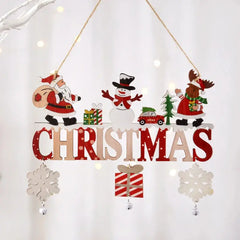 Gnome Santa Claus Wooden Hanging Ornament 2024 Merry Christmas Decoration for Home Door Xmas Tree Pendants Navidad New Year 2025 - Auraveia