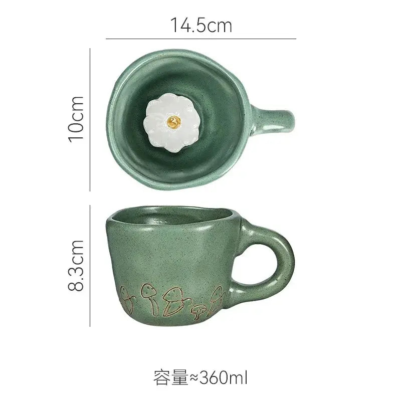 360ml Cups Ceramic Funny Cartoon Animal Tea Milk Cups Cute Handmade 3D Snail Daisy Dog Cat Coffee Mugs Creative Unique Gifts - Auraveia