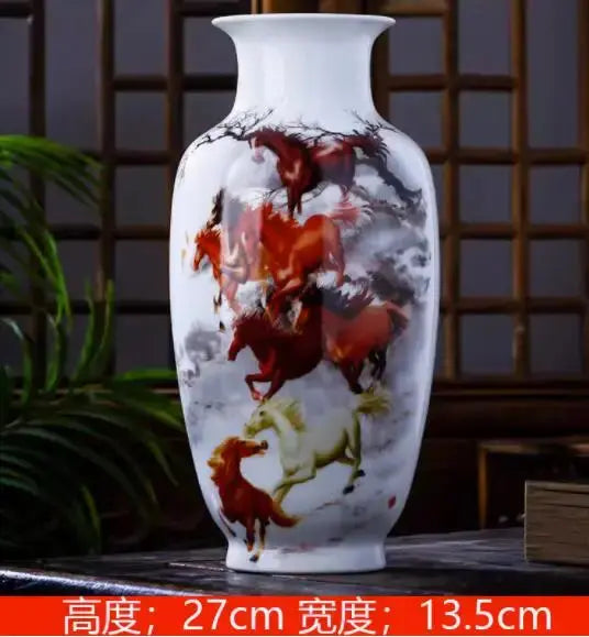 Jingdezhen Ceramic Vase Vintage Chinese Traditional Vases Home Decoration Animal Vase Fine Smooth Surface Furnishing Articles Auraveia