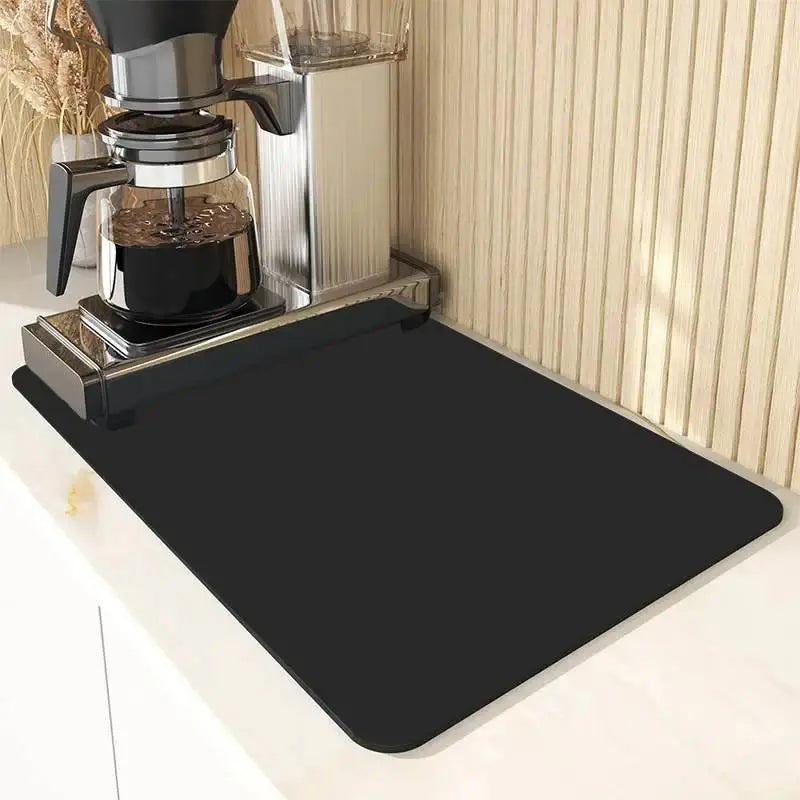 VIKAMA Simple Coffee Dish Mat Drainage Mat Kitchen Bathroom Diatomaceous Earth Washable Non-slip Bottom Dirty Resistant Doormat Auraveia