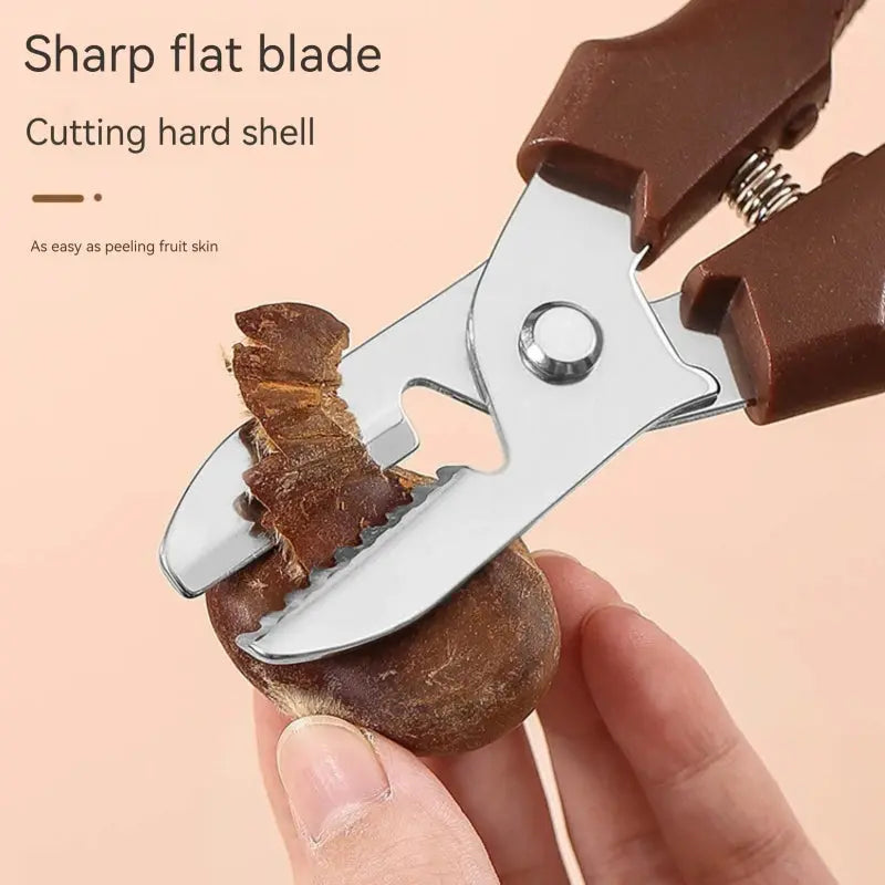 Multipurpose Chestnut Scissors Peeler Chestnut Shell Peeling and Leather Clip Cross Cutting Knife Chestnut Peeler For Kitchen - Auraveia