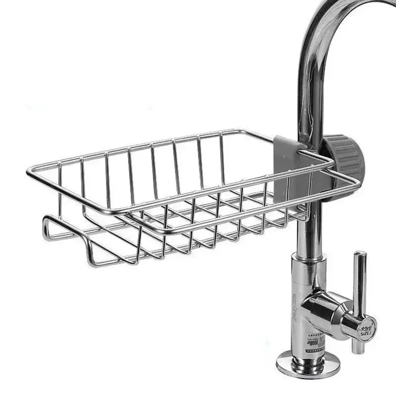 Kitchen Stainless Steel Sink Drain Rack Sponge Storage Faucet Holder Soap Drainer Towel Rack Shelf Organizer Kitchen Accessories - Auraveia