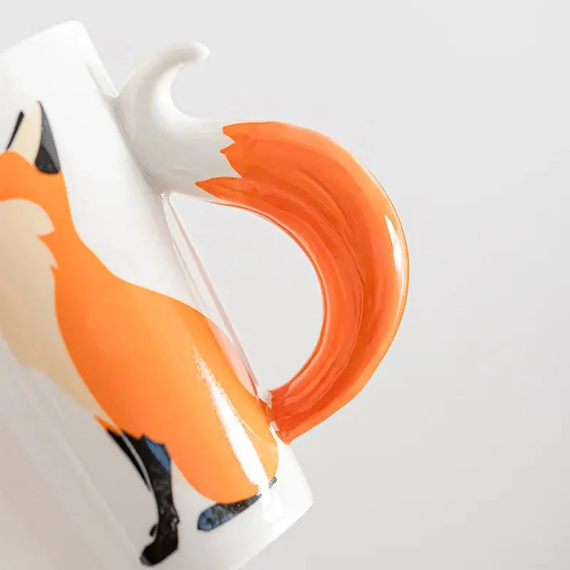 Creative Fox 3D Cartoon Coffee Mugs with Handle Personalized Office Cup Animal Ceramic Mug 350ml Tea Cup Korean Milk Mug - Auraveia