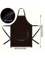 1 piece, solid men's comfortable, lightweight and durable apron, adjustable neck strap apron with shoulder straps and pockets, s - Auraveia