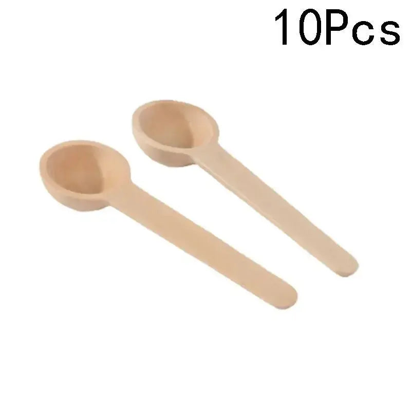 10Pcs Mini Wooden Spoons  Kitchen Seasoning Honey Coffee Kitchen Cooking Coffee Bean Salt Spice Jars Wooden Measuring Spoons - Auraveia