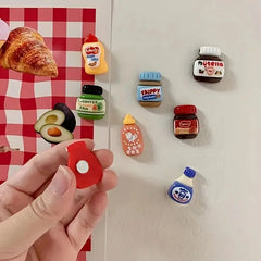 8pcs Refrigerator Magnets, Kawaii Cartoon Food Fridge Magnets, Cute Decorative Magnets Personalized Fridge Magnet Locker Cabinet - Auraveia