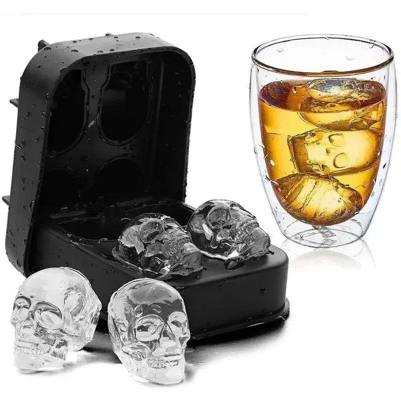 Silicone 3D Ball ,Skull, Diamond-Shaped Ice Mold ,Reusable Ice Cube Mold Ice Cube Trays,Easy Release,For Whiskey, Paty Supplies - Auraveia