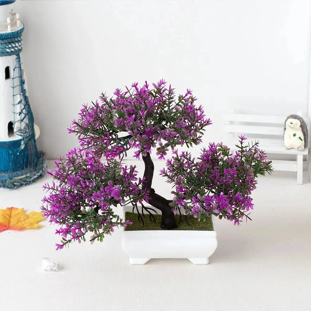 Artificial Plants Bonsai Small Tree Pot Fake Plant Flowers Potted Ornaments For Home Wedding Festival Decoration Accessories - Auraveia