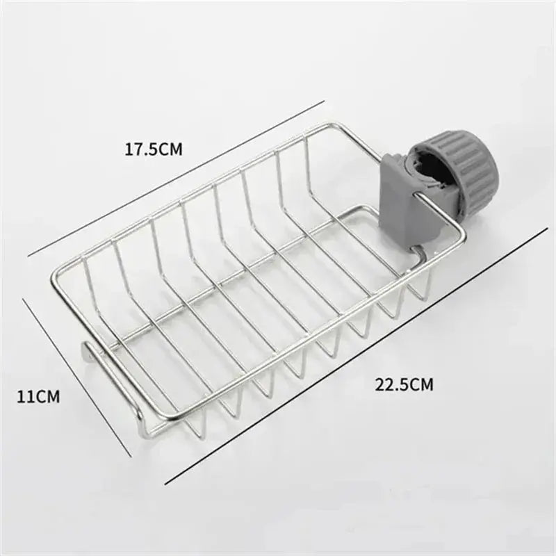 Kitchen Stainless Steel Sink Drain Rack Sponge Storage Faucet Holder Soap Drainer Towel Rack Shelf Organizer Kitchen Accessories - Auraveia