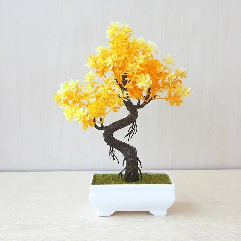 Artificial Plants Bonsai Small Tree Pot Fake Plant Flowers Potted Ornaments For Home Wedding Festival Decoration Accessories - Auraveia