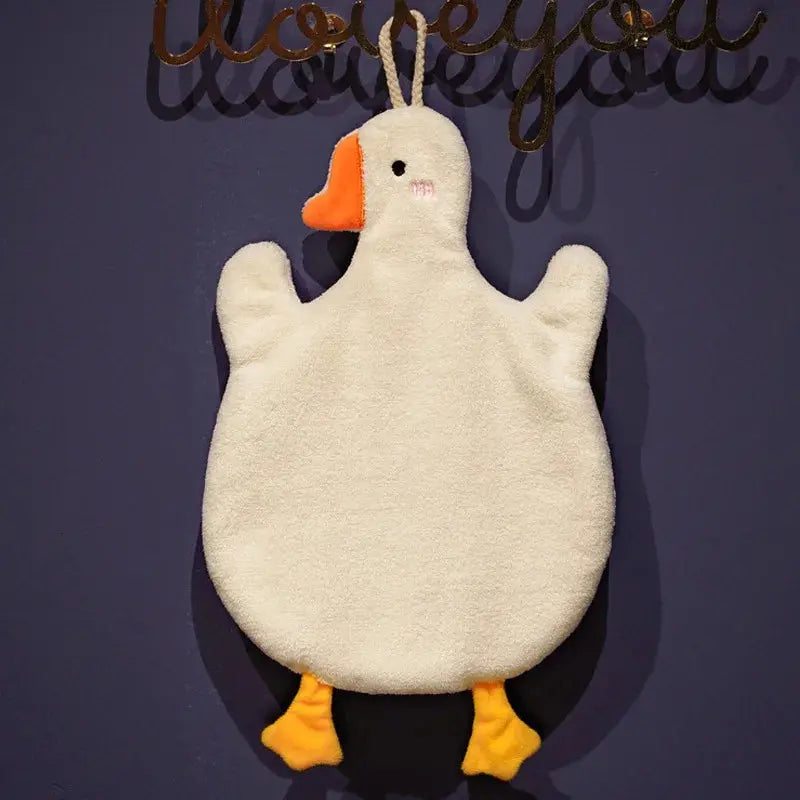 Cartoon Goose Hand Towel Kitchen Bathroom and Toilet Hand Towel Hanging Type with Super Water Absorption Quick Drying It Is Hard - Auraveia