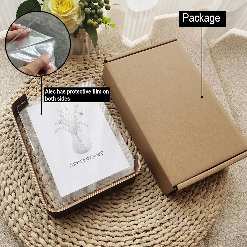 Wooden Picture Frame Swing Table DIY Transparent Herbarium Display Frame Acrylic Double Sided Personalized Photo Box Home Decor Auraveia