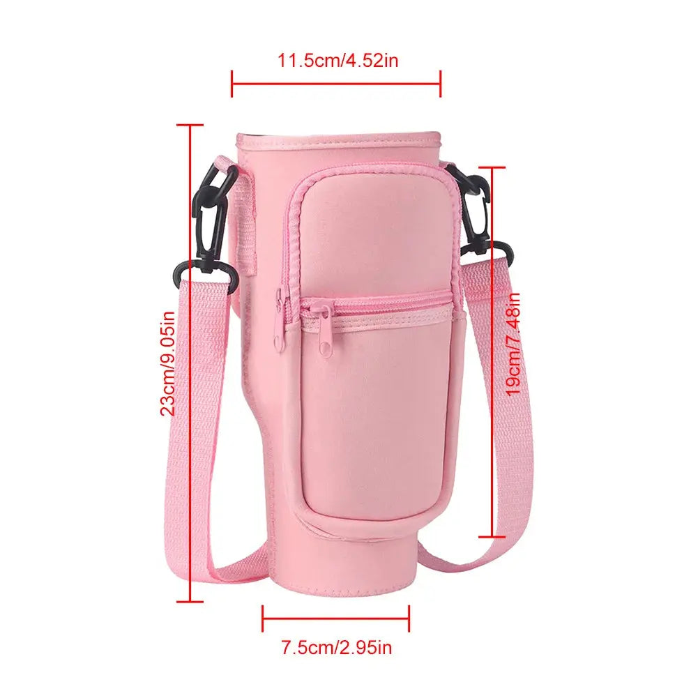 40oz Neoprene Water Bottle Carrier Bag For Stanley Quencher Cup Sleeve Adjustable Shoulder Strap Non-slip Insulated Mug Cover Auraveia