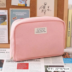 Large Capacity Pencil Case Zip Canvas Pencil Bag Pouch Function Portable Pensel Case with Zipper Student Stationery Supplies - Auraveia