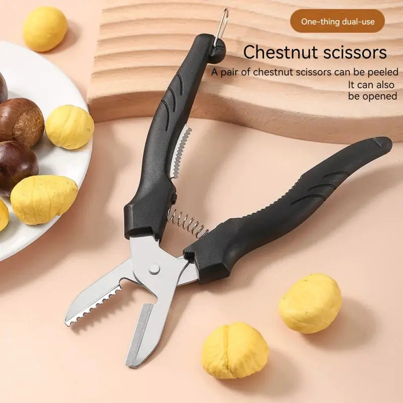 Multipurpose Chestnut Scissors Peeler Chestnut Shell Peeling and Leather Clip Cross Cutting Knife Chestnut Peeler For Kitchen - Auraveia