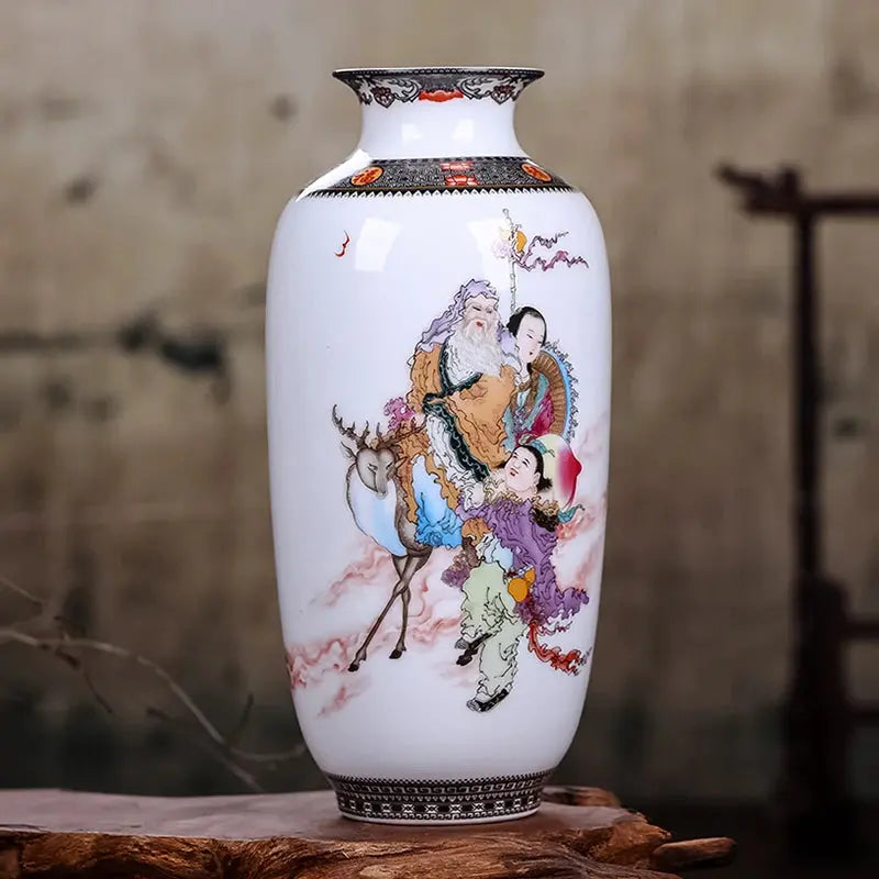 Jingdezhen Ceramic Vase Vintage Chinese Traditional Vases Home Decoration Animal Vase Fine Smooth Surface Furnishing Articles Auraveia