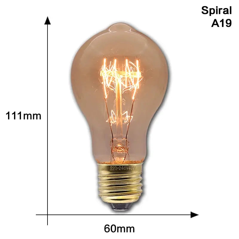 Retro Edison Bulb Lamps E27 40W 220V 110V Bedroom Industrial Loft Vintage Light Bulb For Home Decor T45 A19 ST64 G80 G95 Lamp - Auraveia