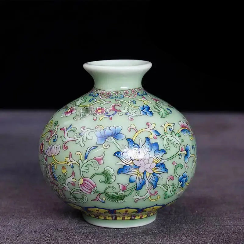 Ceramic Flower Receptacle Dried Flower Small Vase Pottery Home Decorations Ornament Vintage Ethnic Pollen Colored Porcelain Auraveia