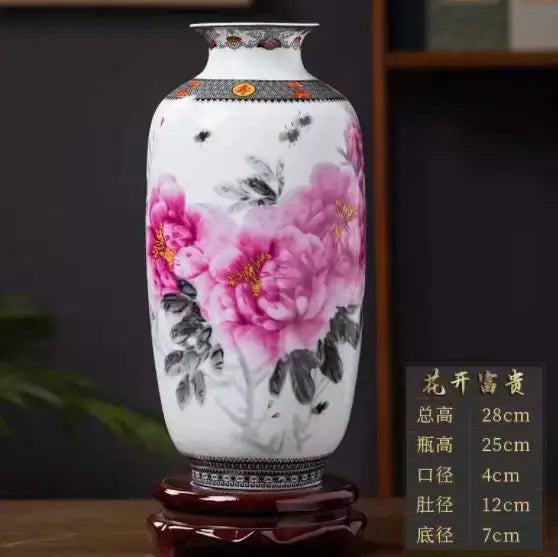 Jingdezhen Ceramic Vase Vintage Chinese Traditional Vases Home Decoration Animal Vase Fine Smooth Surface Furnishing Articles Auraveia