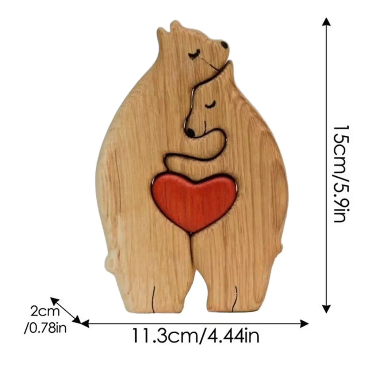 Bear Family Theme Wooden Art Puzzle Wooden Sculpture DIY Cute Family Member of Bears Puzzle Home Desktop Decor Mothers Day Gift - Auraveia