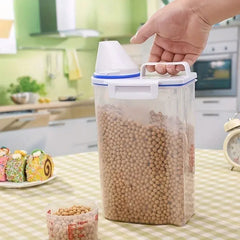 1pc, large capacity grain storage container, household sealed rice dispenser, kitchen supplies, moisture-proof and insect proof - Auraveia