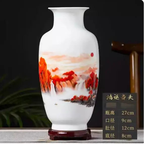 Jingdezhen Ceramic Vase Vintage Chinese Traditional Vases Home Decoration Animal Vase Fine Smooth Surface Furnishing Articles Auraveia