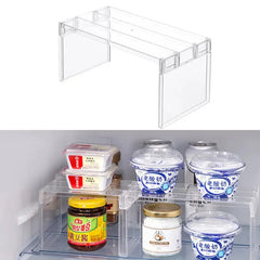 Refrigerator Organizers Storage Rack Fridge Layered Separator Shelves Transparent Desktop Stand Save Space Kitchen Accessories - Auraveia