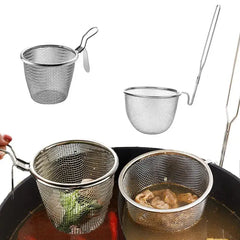 Stainless Steel Fine Wire Mesh Food Colander Strainer Hot Frying Pan Filter Basket Sieve Dryer for Noodle Vegetable Dumplings Auraveia