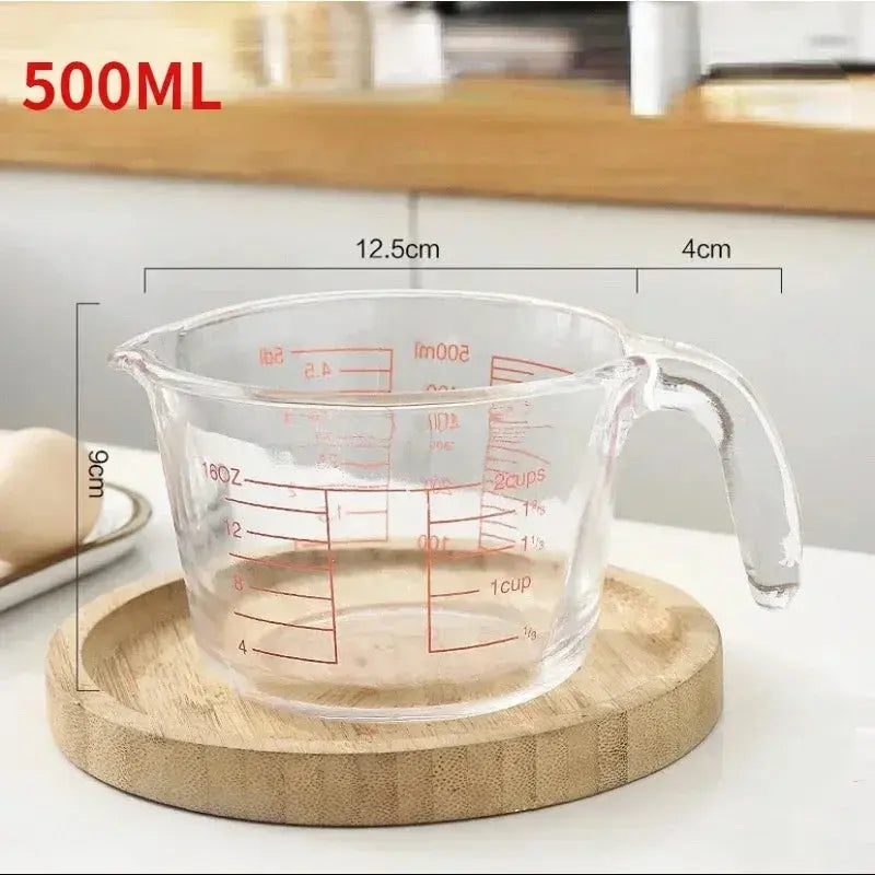 500/1000ml Measuring Glass Cup High Borosilicate Liquid Scale Measurement Microwave Oven Available Baking Kitchen Accessories Auraveia