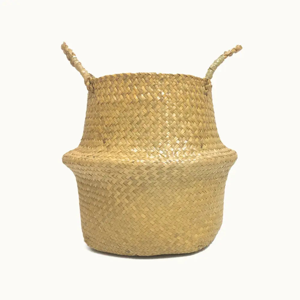 Storage Baskets Straw Wicker Rattan Hanging Flowerpot Seagrass Folding Laundry Baskets Garden Plant Basket Home Decor Pastoral - Auraveia