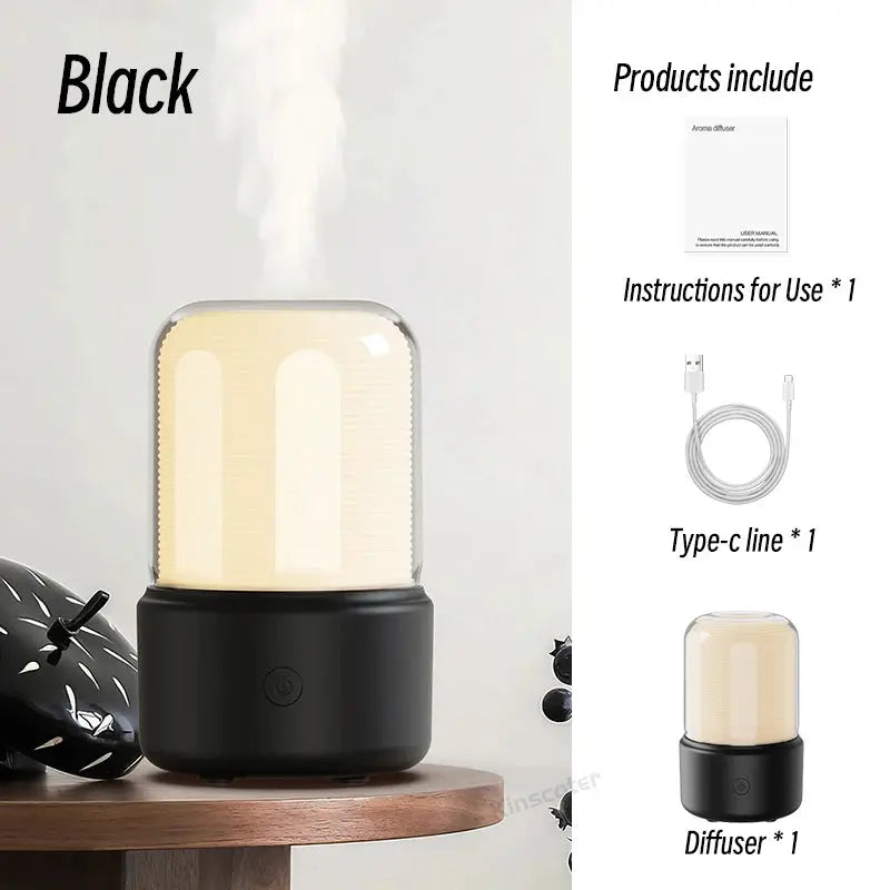 KINSCOTER Portable Mini Aroma Diffuser USB Air Humidifier Essential Oil Night Light Cold Mist Maker Sprayer for Home Gift Auraveia