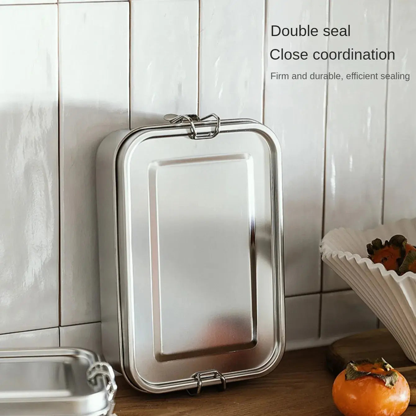 Stainless Steel Square Lunch Box Sealed Insulation Bento Box Lunch Box Canteen Large Capacity Compartment Lunch Box - Auraveia