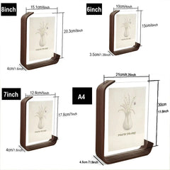 Wooden Picture Frame Swing Table DIY Transparent Herbarium Display Frame Acrylic Double Sided Personalized Photo Box Home Decor Auraveia