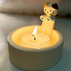 Kitten Candle Holder Warming Its Paws Cute Scented Light Holder Cute Grilled Cat Aromatherapy Candle Holder Desktop Ornaments - Auraveia