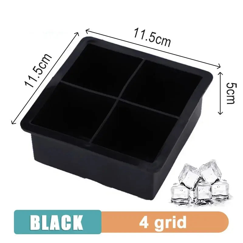 4/6/8/15 Grid Big Ice Tray Mold Giant Jumbo Large Food Grade Silicone Ice Cube Square Tray Mold DIY Ice Maker Ice Cube Tray - Auraveia