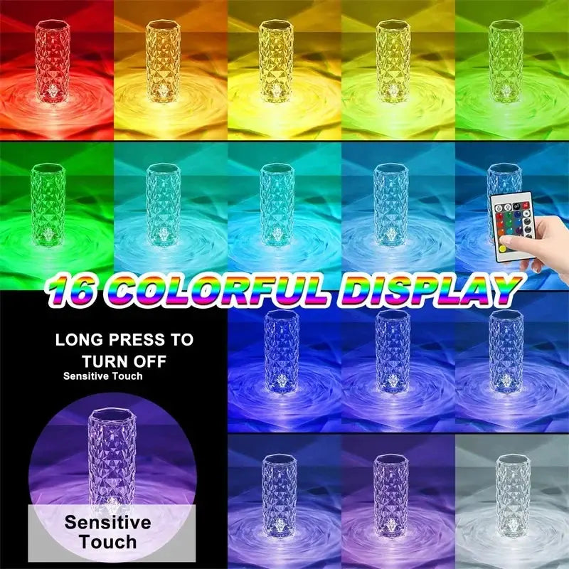 16 Colors Crystal LED Night Light Auraveia