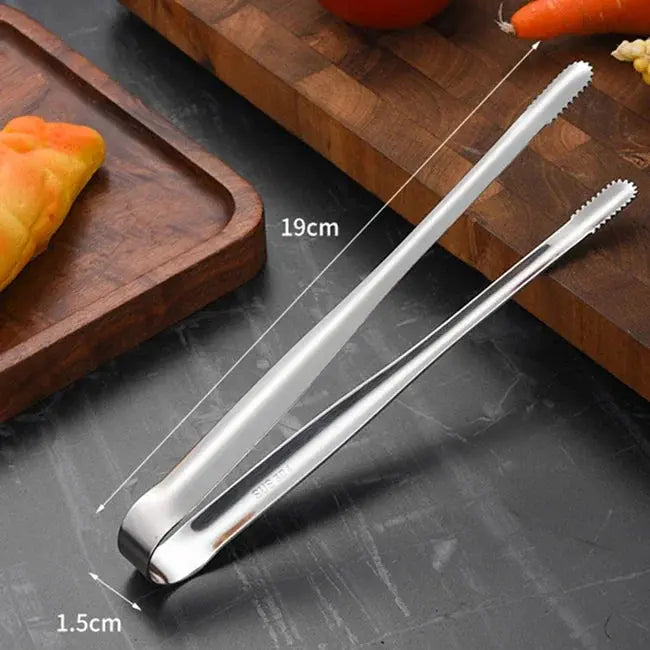 Stainless Steel Grill Tongs Food Clip BBQ Steak Clip Bread Tong Cooking Utensils Party Non-Slip Kitchen Gadgets Accessories - Auraveia