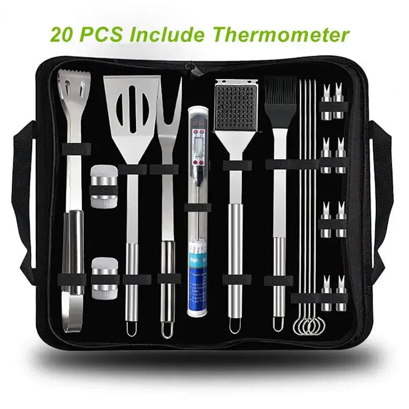 BBQ Tools Set Barbecue Utensil AccessoriesThermometer Barbeque Grilling  Accessories  Outdoor Gril Tools Set Bbq Utensil Set - Auraveia