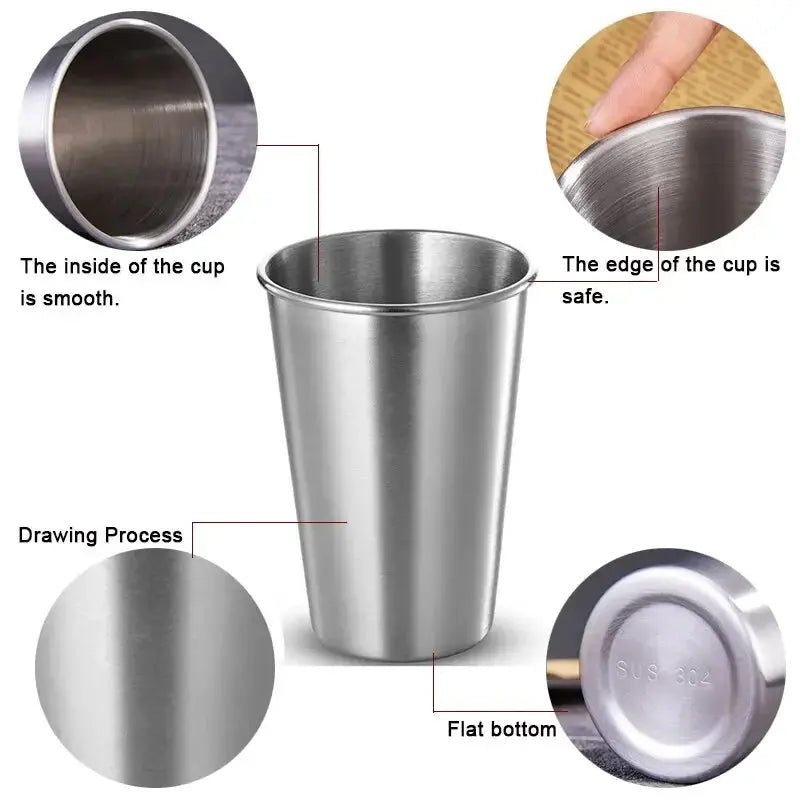 Stainless Steel Gold Cups 300ML Insulated Metal Cup 304 Drinking Beer Mug Metal Travel Drink Cup - Auraveia