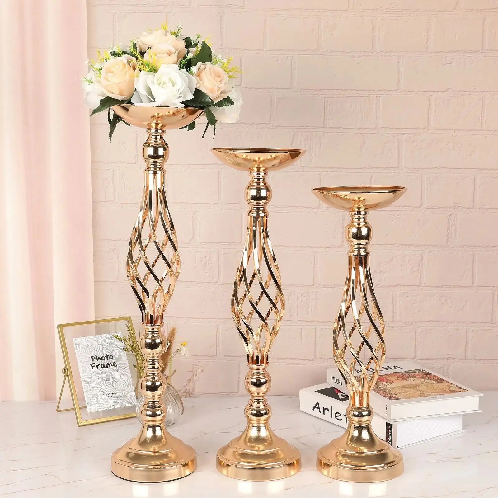 Golden Iron Table Candle Holder Auraveia