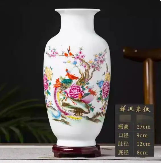 Jingdezhen Ceramic Vase Vintage Chinese Traditional Vases Home Decoration Animal Vase Fine Smooth Surface Furnishing Articles Auraveia