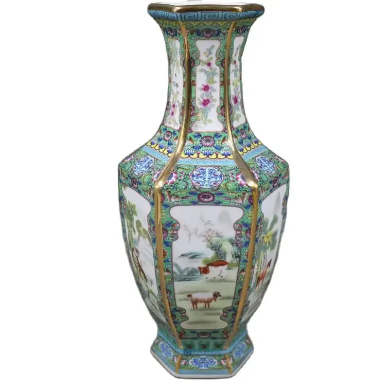 Hexagonal Ceramic Vase for Home Decor Room Decoration jarrones floreros vases flower vase ceramics & pottery  ceramica Auraveia