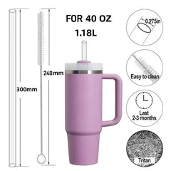 30cm Straight Drinking Straws Vacuum Tumbler Themos Cup Bottle Replacement Straw with Brush Suitable for Stanley 18-40oz Auraveia