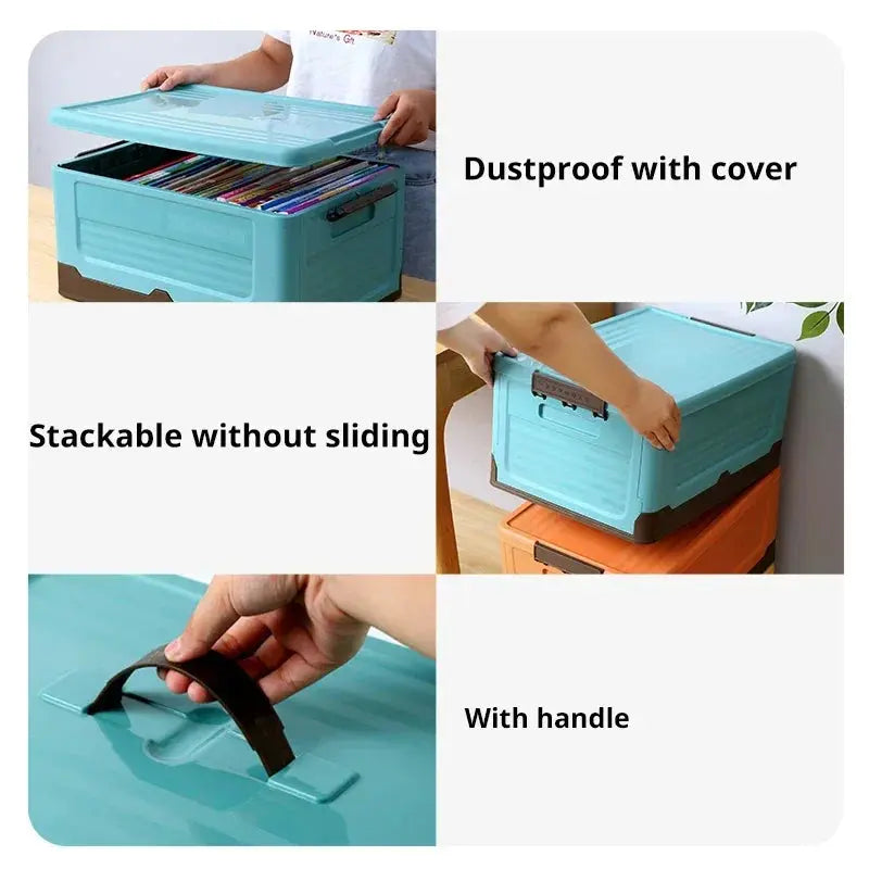 Foldable Storage Box with Lid Auraveia