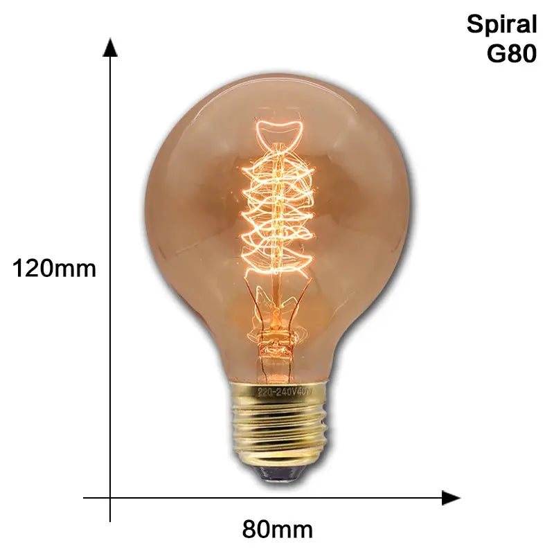 Retro Edison Bulb Lamps E27 40W 220V 110V Bedroom Industrial Loft Vintage Light Bulb For Home Decor T45 A19 ST64 G80 G95 Lamp - Auraveia