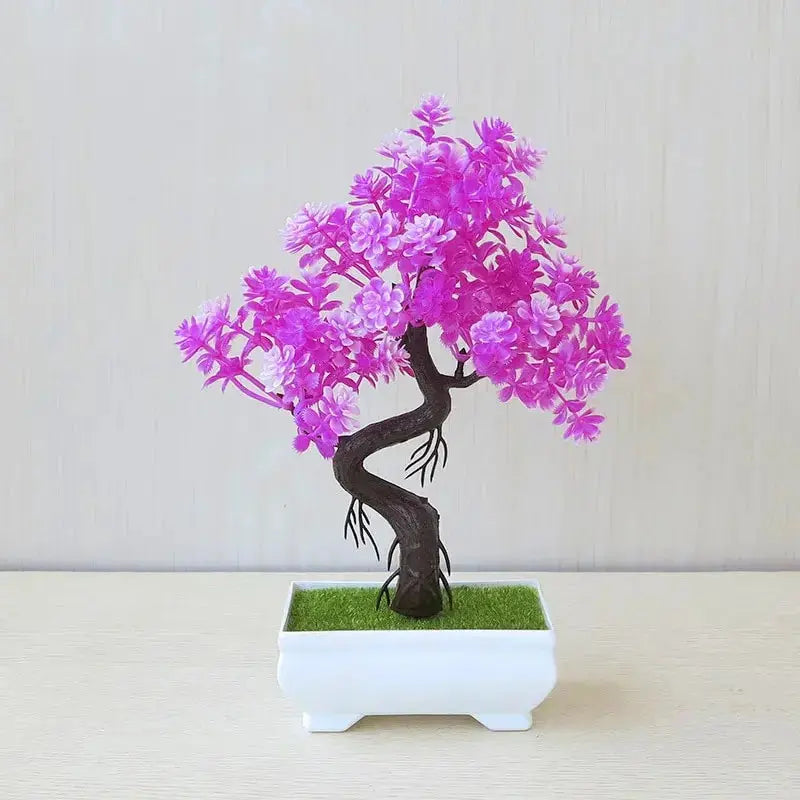 Artificial Plants Bonsai Small Tree Pot Fake Plant Flowers Potted Ornaments For Home Wedding Festival Decoration Accessories - Auraveia