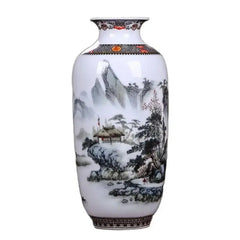 Ceramic Jingdezhen Vase Chinese Traditional Flower Vases Living Room Decoration Vase Fine Smooth Surface Furnishing Articles Auraveia