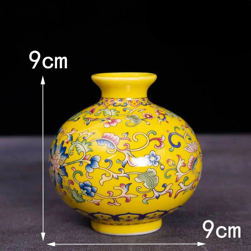 Ceramic Flower Receptacle Dried Flower Small Vase Pottery Home Decorations Ornament Vintage Ethnic Pollen Colored Porcelain Auraveia